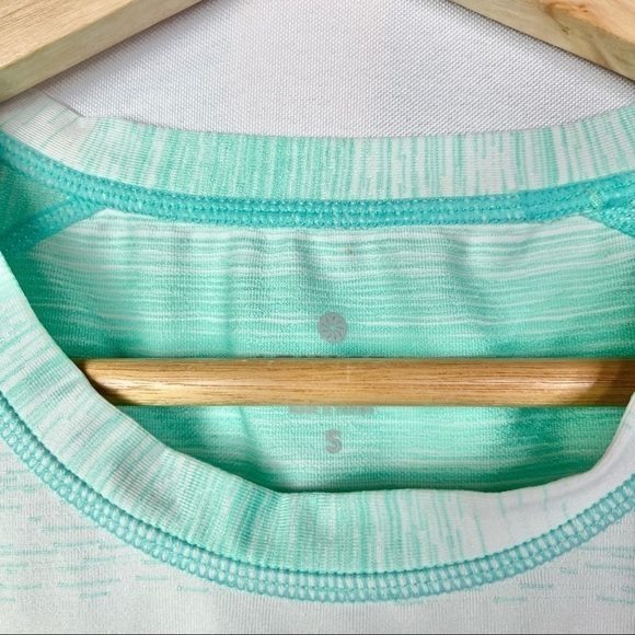 Athleta Green & White Stripe Lightweight Athletic Tank Top S - Picture 3 of 4